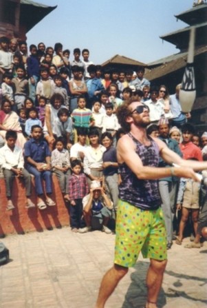 peforming Durbar Square Katmandu, Nepal