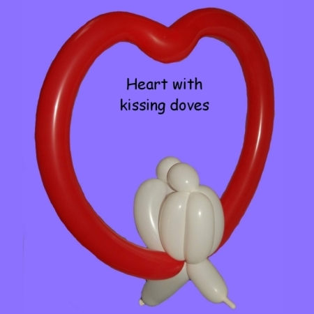 Heart with doves balloon